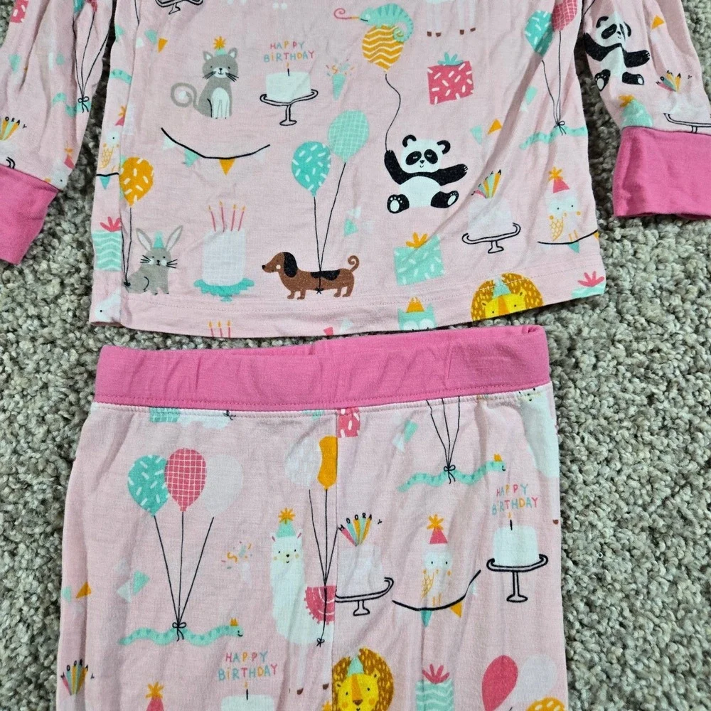Little Sleepies Pink Party Animals 2pc Pajama Set - Size‎ 18-24M